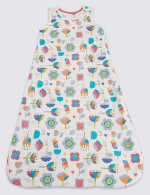 Pure Cotton Floral Print 2.1 Tog Sleeping Bag